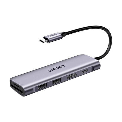 Hub USB-C UGREEN CM195 (15214), 2 x USB-A 3.0 - 1 x USB-C - 1 x HDMI - 1 x SD - 1 x microSD, Siv