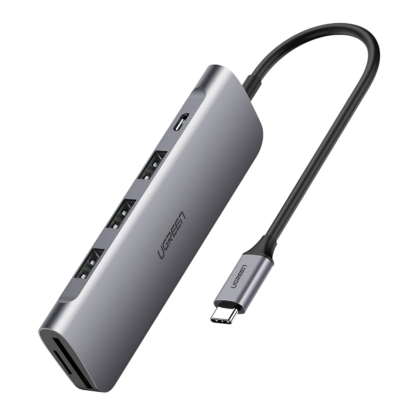Hub USB-C UGREEN CM195, 2 x USB-A - 1 x USB-C - 1 x HDMI - 1 x SD - 1 x microSD, Siv