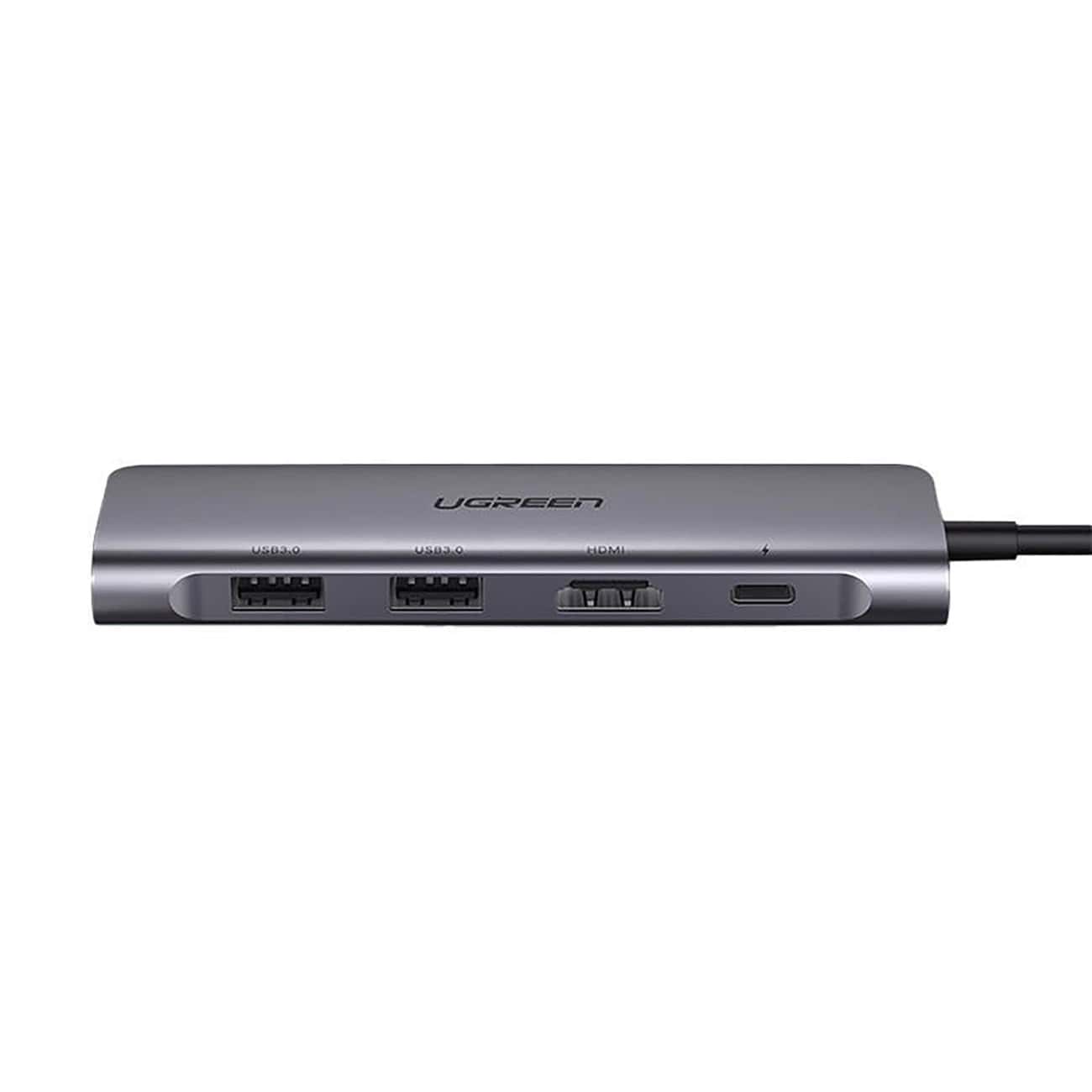 Hub USB-C UGREEN CM195 (15214), 2 x USB-A 3.0 - 1 x USB-C - 1 x HDMI - 1 x SD - 1 x microSD, Siv
