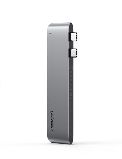 Hub USB-C UGREEN CM251 za Apple MacBook Pro / Air, 3 x USB-A 3.0 - 1 x USB-C - 1 x SD - 1 x microSD, Siv
