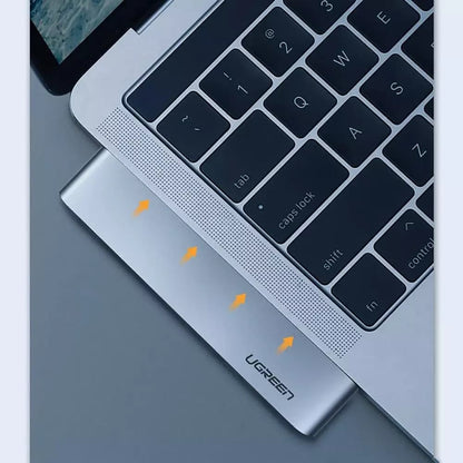 Hub USB-C UGREEN CM251 za Apple MacBook Pro / Air, 3 x USB-A 3.0 - 1 x USB-C - 1 x SD - 1 x microSD, Siv