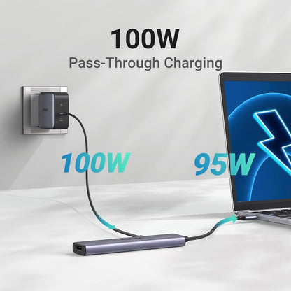 Hub USB-C UGREEN CM478, 1 x USB-A 3.0 - 2 x USB-A - 1 x USB-C - 1 x HDMI, Siv