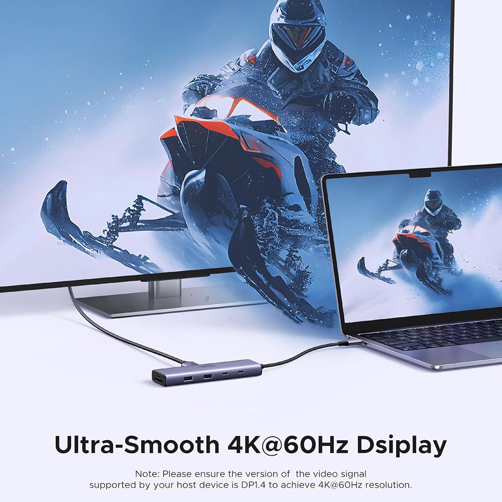 USB-C razdelilnik UGREEN CM498 (15375), 2 x USB-A - 3 x USB-C - 1 x HDMI - 1 x RJ45 - 1 x SD - 1 x microSD, Siva