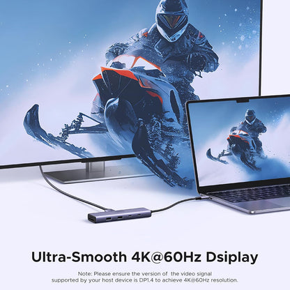 USB-C razdelilnik UGREEN CM498 (15375), 2 x USB-A - 3 x USB-C - 1 x HDMI - 1 x RJ45 - 1 x SD - 1 x microSD, Siva