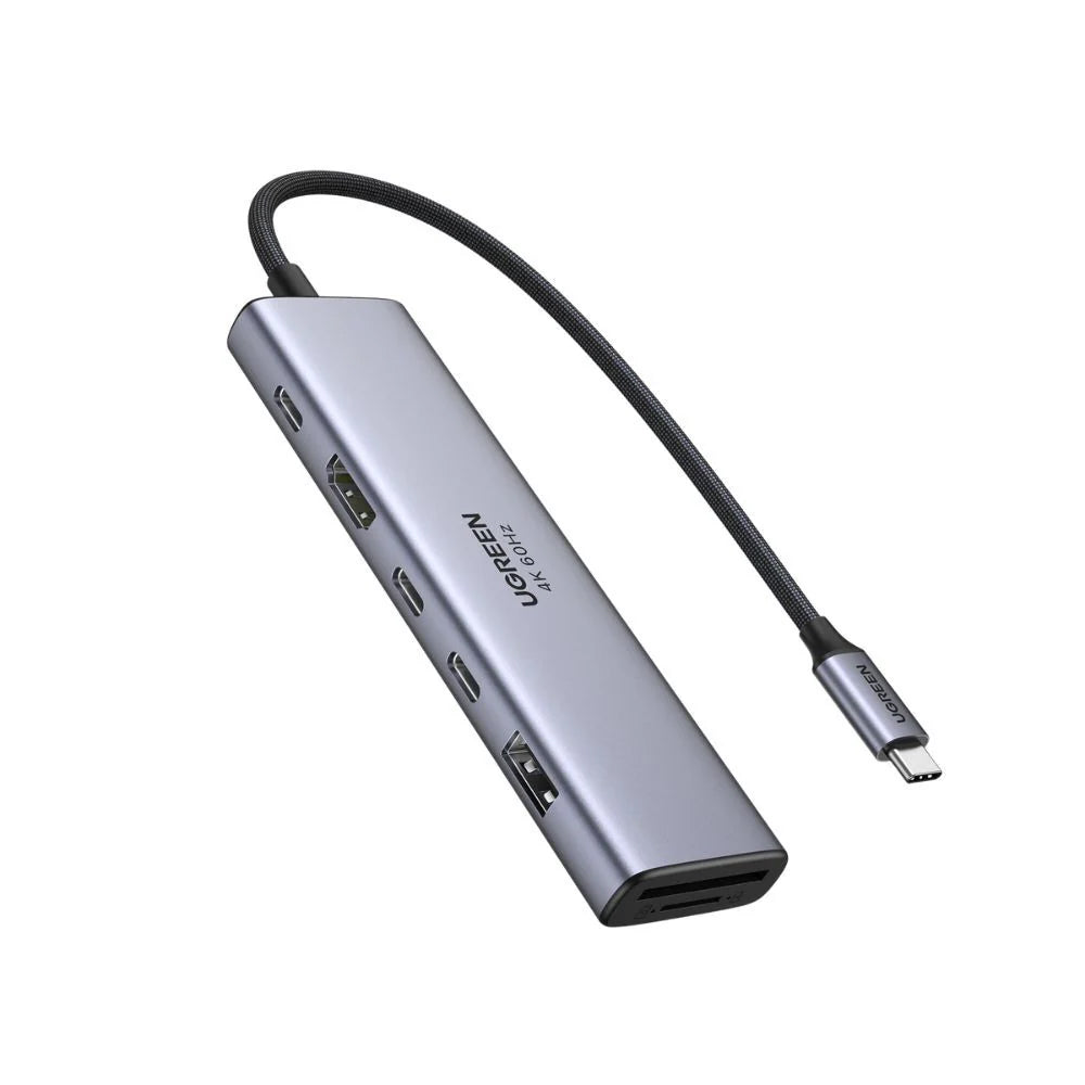 Hub USB-C UGREEN CM511 (45521), 1 x USB-A 3.2 - 3 x USB-C - 1 x HDMI - 1 x SD - 1 x microSD, Siv