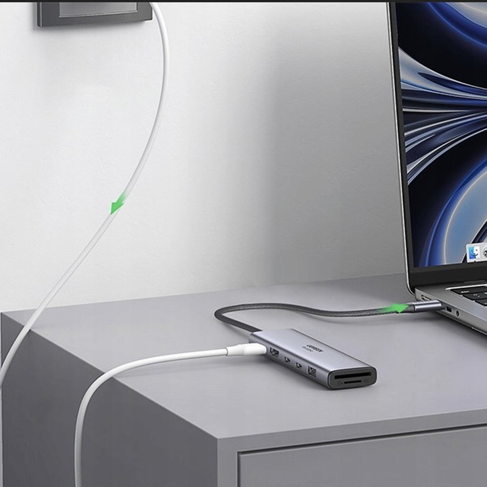 Hub USB-C UGREEN CM511 (45521), 1 x USB-A 3.2 - 3 x USB-C - 1 x HDMI - 1 x SD - 1 x microSD, Siv