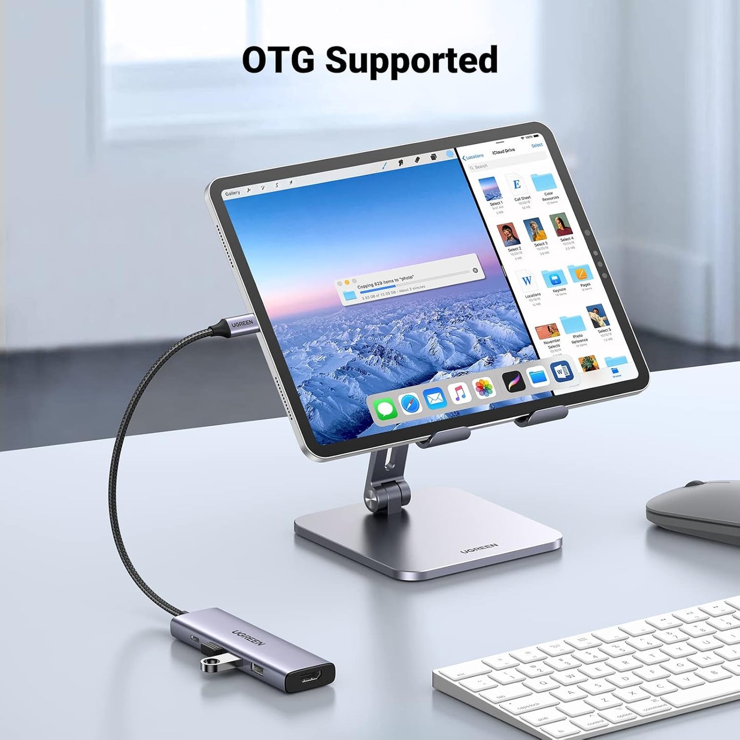 Hub USB-C UGREEN CM511, 3 x USB-A 3.0 - 1 x USB-C - 1 x HDMI, Siv
