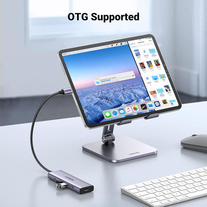 Hub USB-C UGREEN CM511, 3 x USB-A 3.0 - 1 x USB-C - 1 x HDMI, Siv