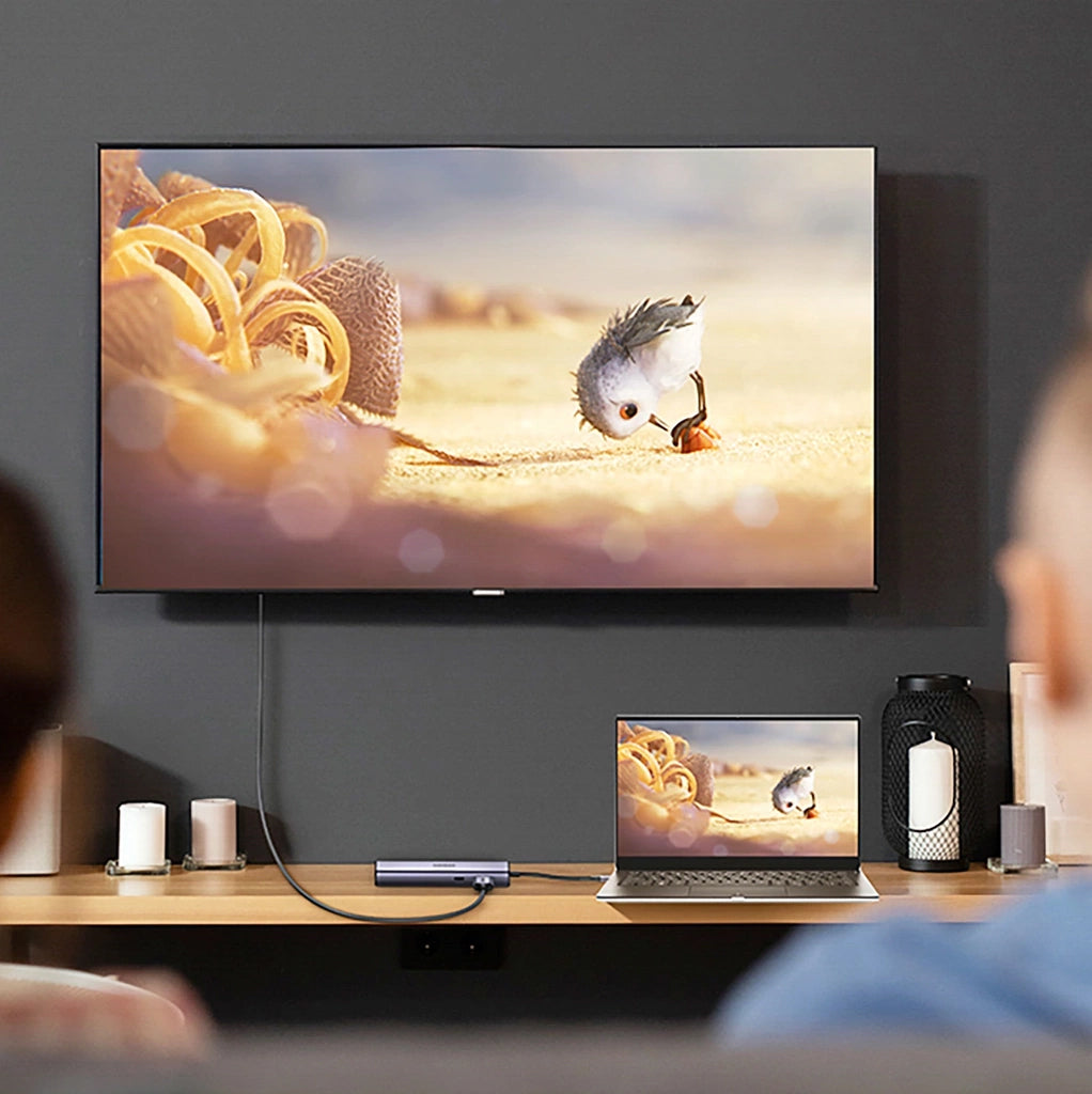 Hub USB-C UGREEN CM512, 2 x USB-A 3.0 - 1 x USB-C - 1 x HDMI - 1 x SD - 1 x microSD - RJ45, Siv