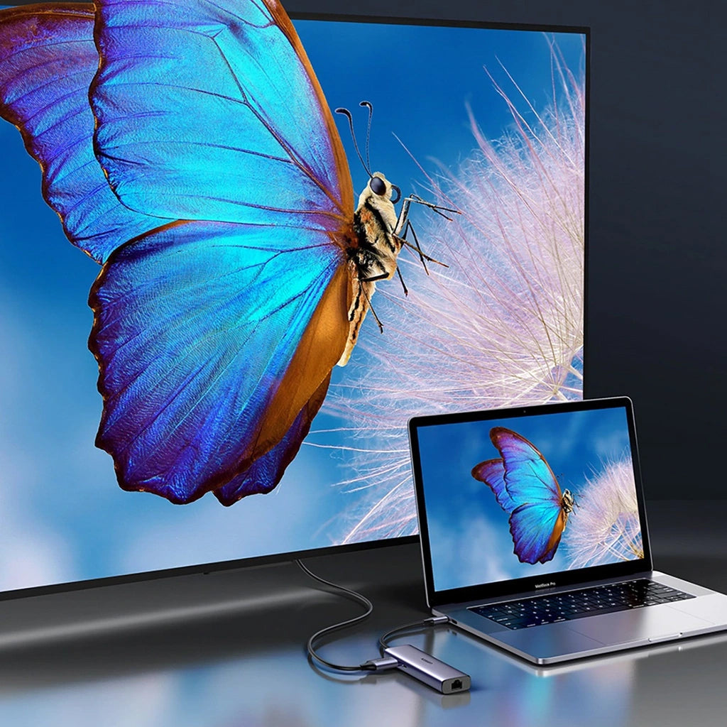 Hub USB-C UGREEN CM512, 2 x USB-A 3.0 - 1 x USB-C - 1 x HDMI - 1 x SD - 1 x microSD - RJ45, Siv