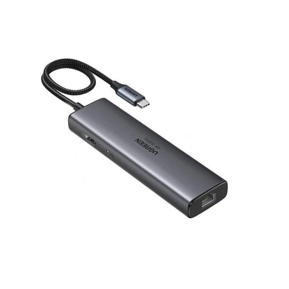Hub USB-C UGREEN CM512 (45000), 2 x USB-A 3.2 - 2 x USB-C - 1 X HDMI - 1 x RJ45, Siv