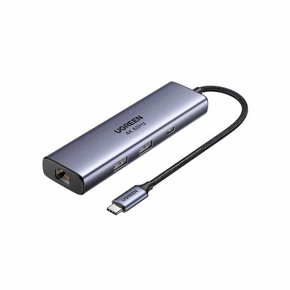 Hub USB-C UGREEN CM512 (75643), 6v1, Siv