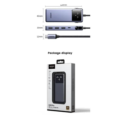 Hub USB-C UGREEN CM888 (45155) Uno, 6v1, Siv