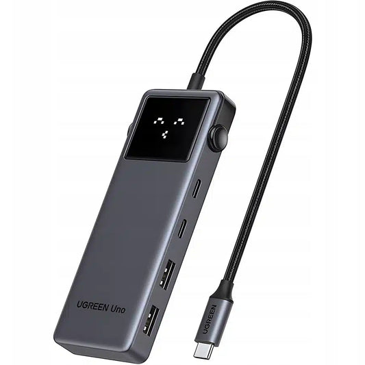 Hub USB-C UGREEN CM888 Uno, 2 x USB-A 3.2 - 3 x USB-C - 1 x HDMI, Siv