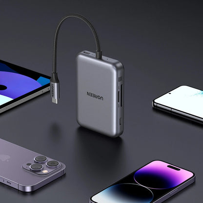 Hub USB-C UGREEN CM896 (65759), 7v1, Siv