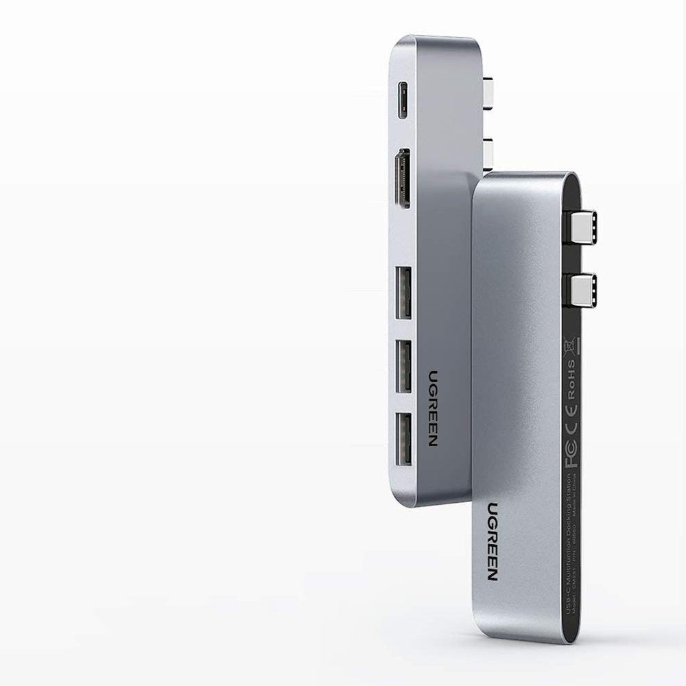 USB-C UGREEN razširitveni razdelilec za Apple MacBook Pro / Air serijo, 3 x USB-A 3.0 - 1 x USB-C - 1 x HDMI, Siva