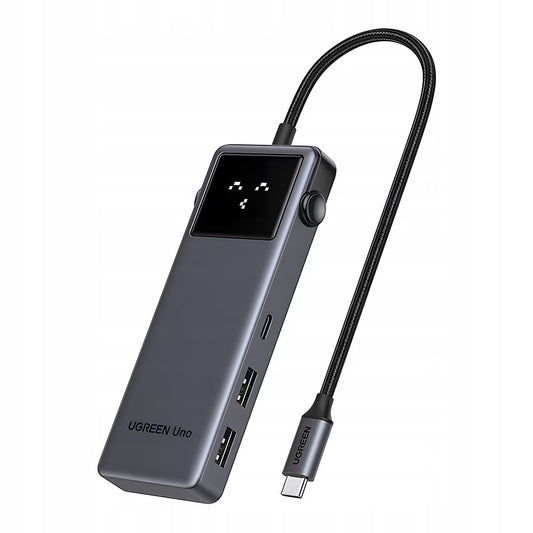 USB-C razdelilnik UGREEN Uno (75179), 2 x USB-A - 2 x USB-C - 1 x HDMI - 1 x SD - 1 x microSD, Siva