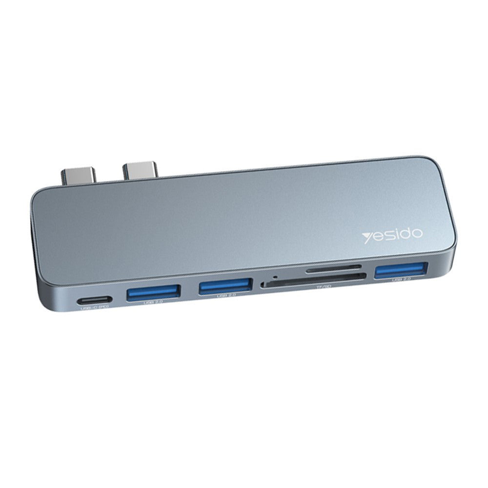 USB-C Hub Yesido HB10 za Apple MacBook Pro / Air, 6v1, Siv