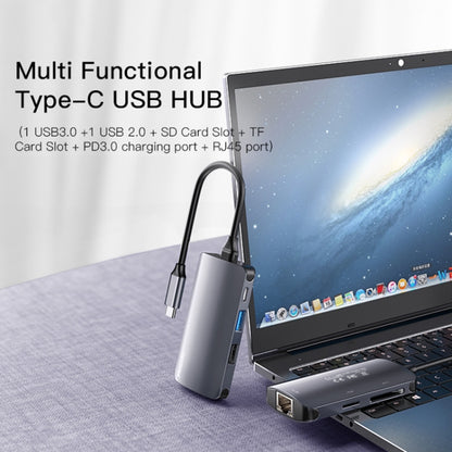 Hub USB-C Yesido HB15, 6v1, Siv