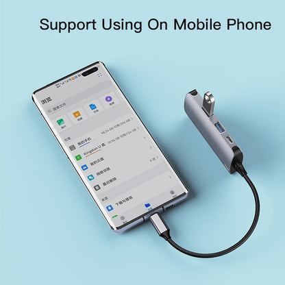 Hub USB-C Yesido HB15, 6v1, Siv