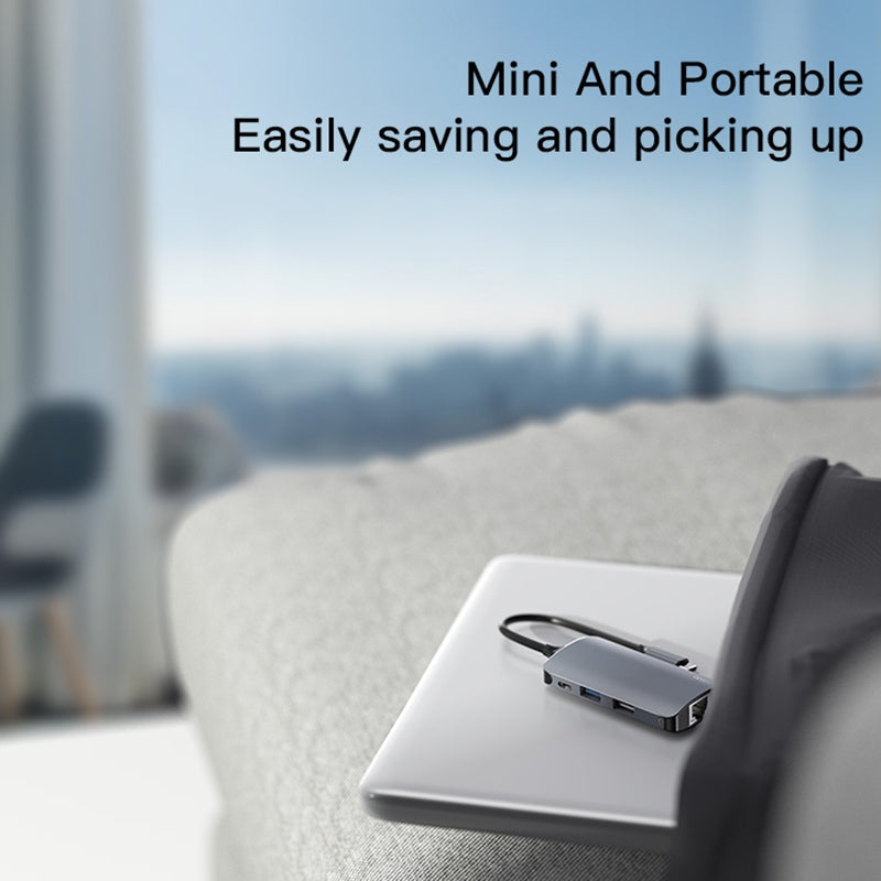 Hub USB-C Yesido HB15, 6v1, Siv