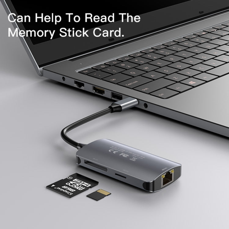 Hub USB-C Yesido HB15, 6v1, Siv