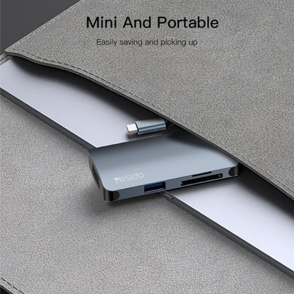 Hub USB-C Yesido HB16, 7v1, Siv