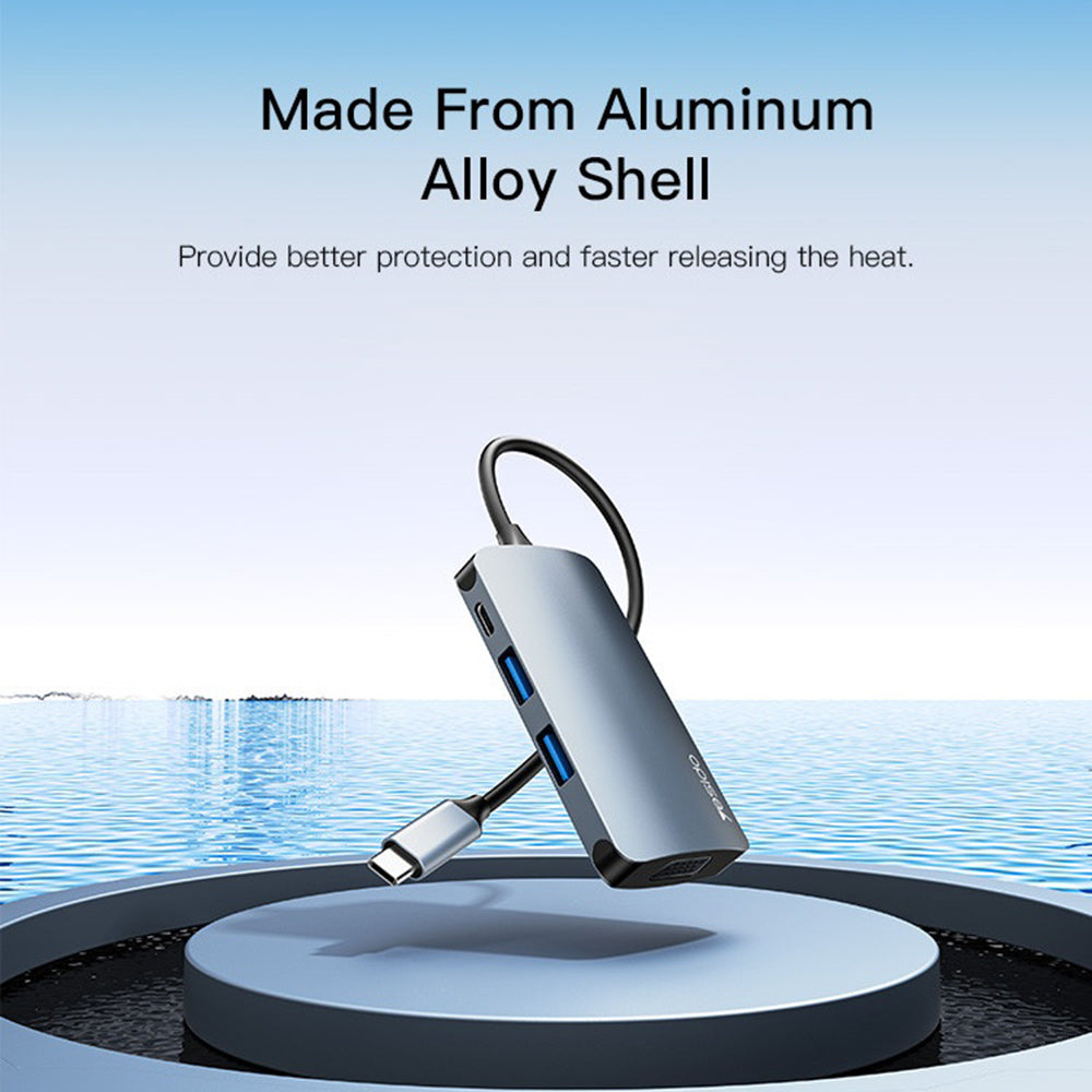 Hub USB-C Yesido HB16, 7v1, Siv