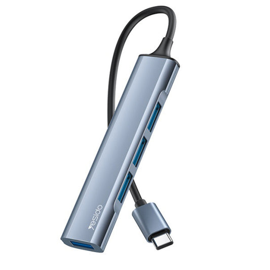 Hub USB-C Yesido HB17, 4v1, Siv