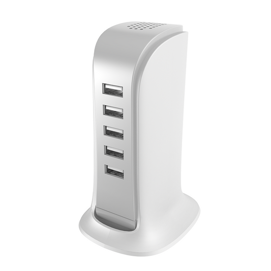 Polnilnik Dudao A5EU, 25W, 5A, 5 x USB-A, bel