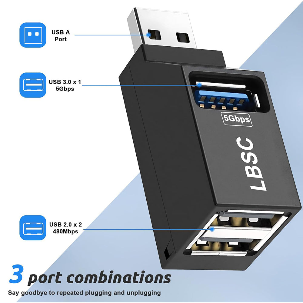 USB Hub Techsuit H11 EchoLink, 3v1, Črn