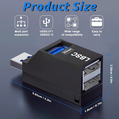 USB Hub Techsuit H11 EchoLink, 3v1, Črn