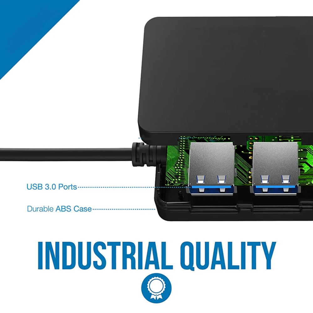USB Hub Techsuit H15 QuantumNode, 4v1, Črn