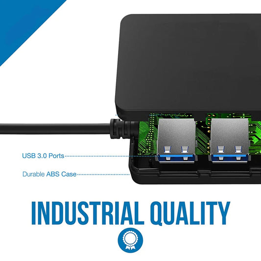 USB Hub Techsuit H15 QuantumNode, 4v1, Črn