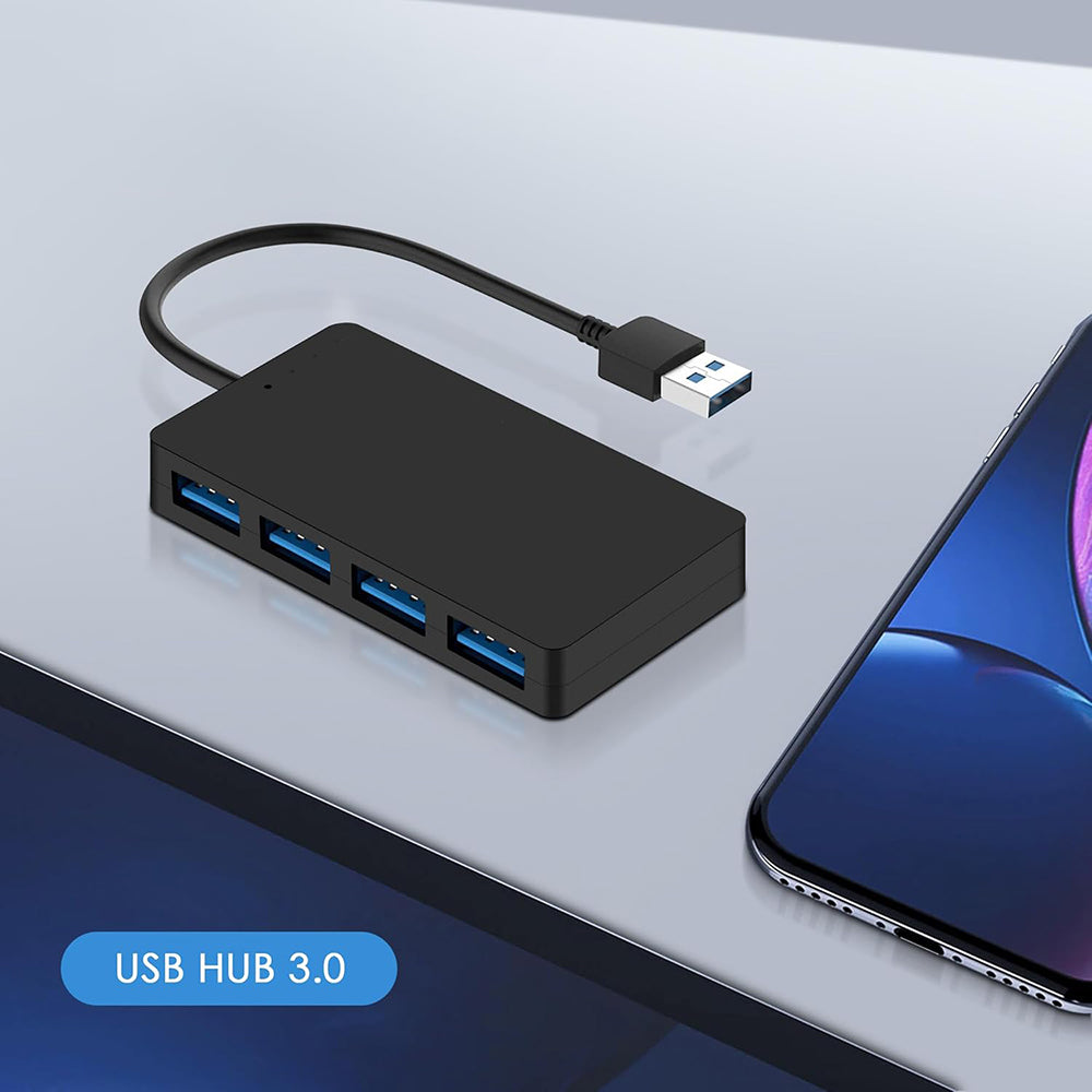USB Hub Techsuit H15 QuantumNode, 4v1, Črn