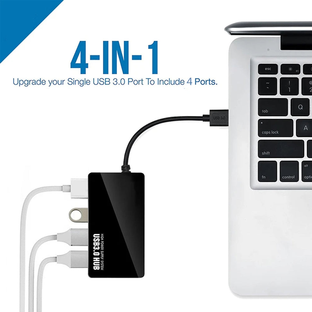 USB Hub Techsuit H15 QuantumNode, 4v1, Črn