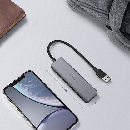 USB Hub UGREEN CM219, 4 x USB-A 3.0 - 1 x USB-C, Siv