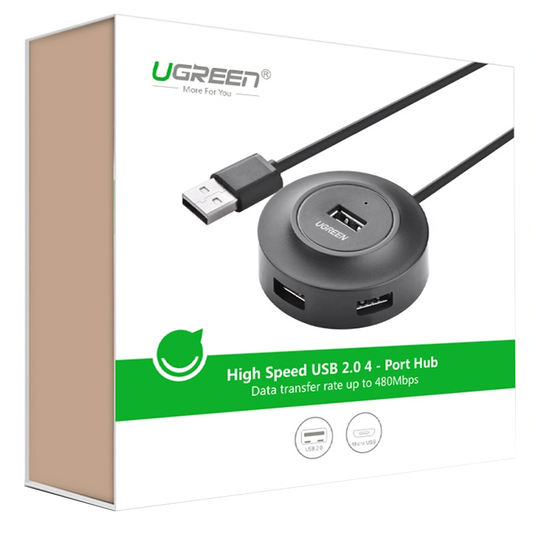 Razdelilnik USB UGREEN CR106, 4 x USB-A, 1 m, črn