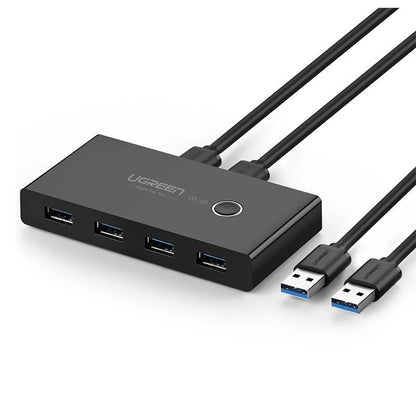 USB Hub UGREEN US216 Two Sharing Switch Box, 4 x USB-A 3.0, Black