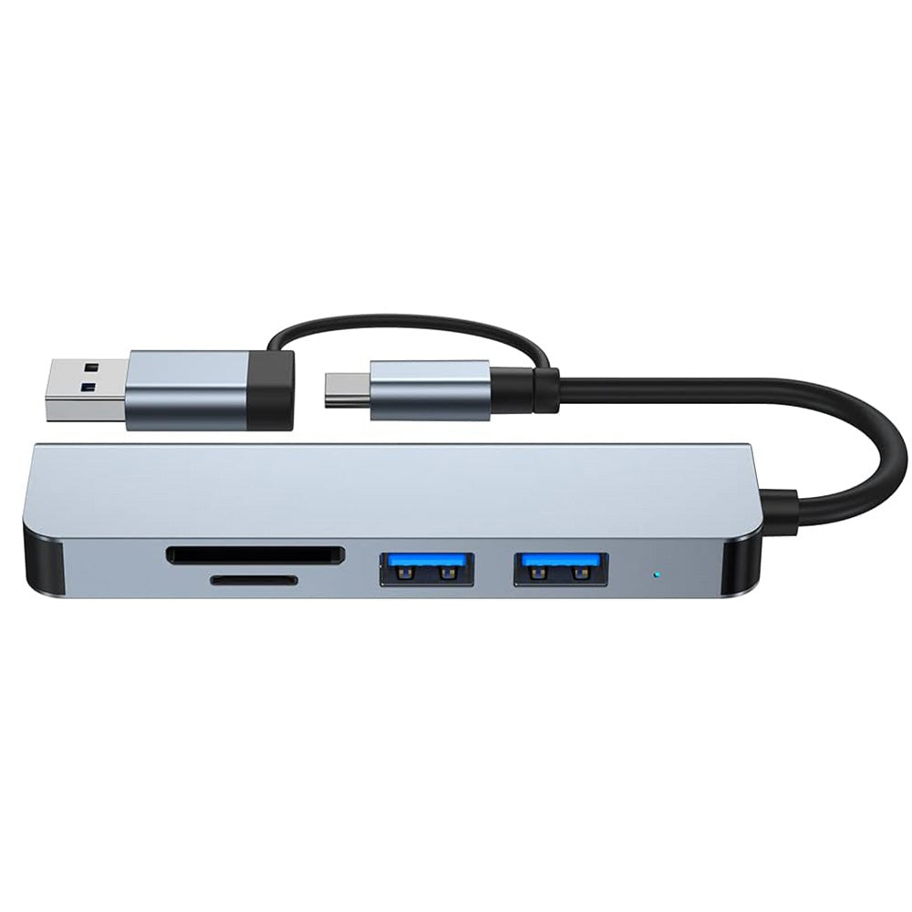Hub USB / USB-C Techsuit H7 DataBridge, 5in1, Siv