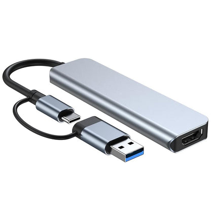 Hub USB / USB-C Techsuit H7 DataBridge, 5in1, Siv