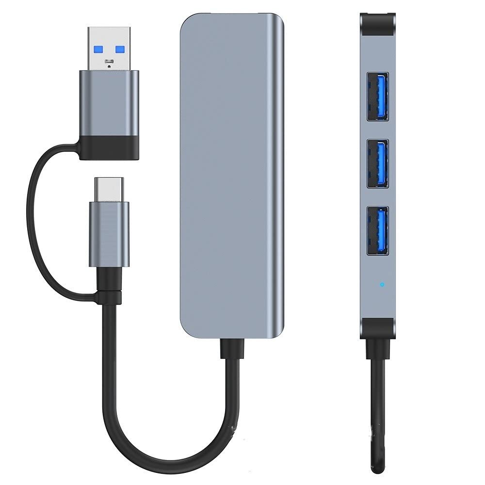 Hub USB / USB-C Techsuit H8 DataBridge, 4in1, Siv