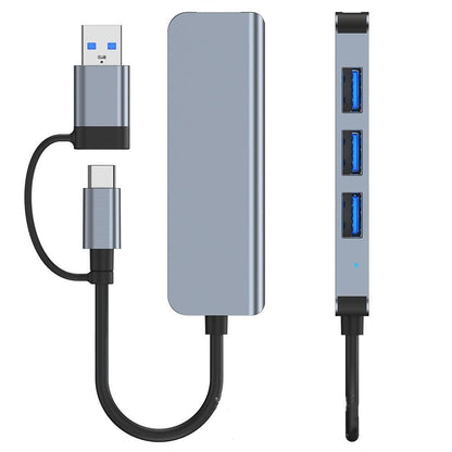 Hub USB / USB-C Techsuit H8 DataBridge, 4in1, Siv
