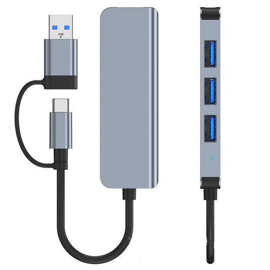 Hub USB / USB-C Techsuit H8 DataBridge, 4in1, Siv