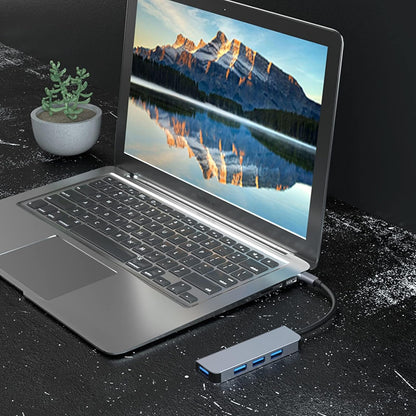 Hub USB / USB-C Techsuit H8 DataBridge, 4in1, Siv