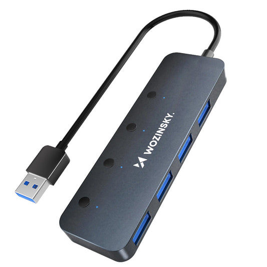 USB Hub WZK WHS080YSS, 4 x USB-A 3.0, Siv