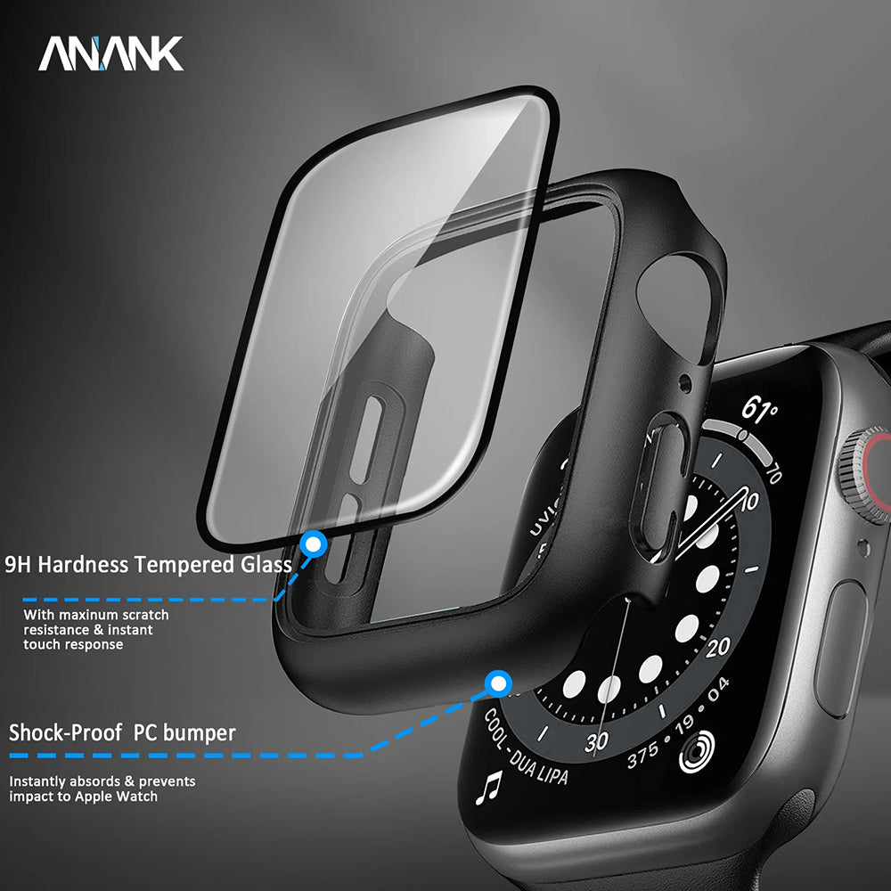 Ovitek Anank Screen Guard za Apple Watch Series 7 41mm, črn