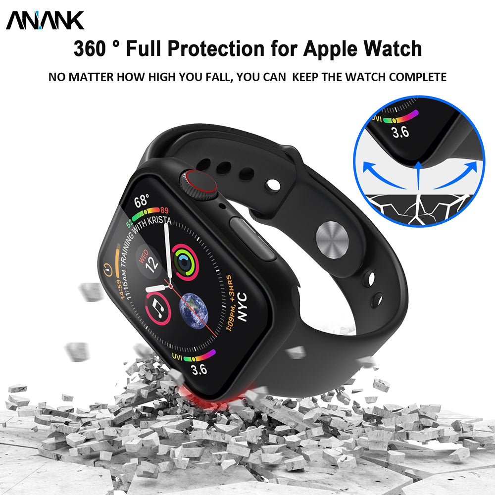 Ovitek Anank Screen Guard za Apple Watch Series 7 41mm, črn
