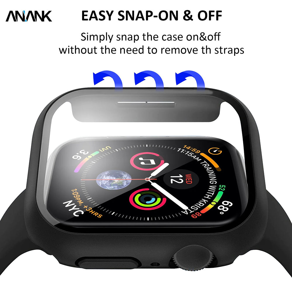 Ovitek Anank Screen Guard za Apple Watch Series 7 45mm, črn