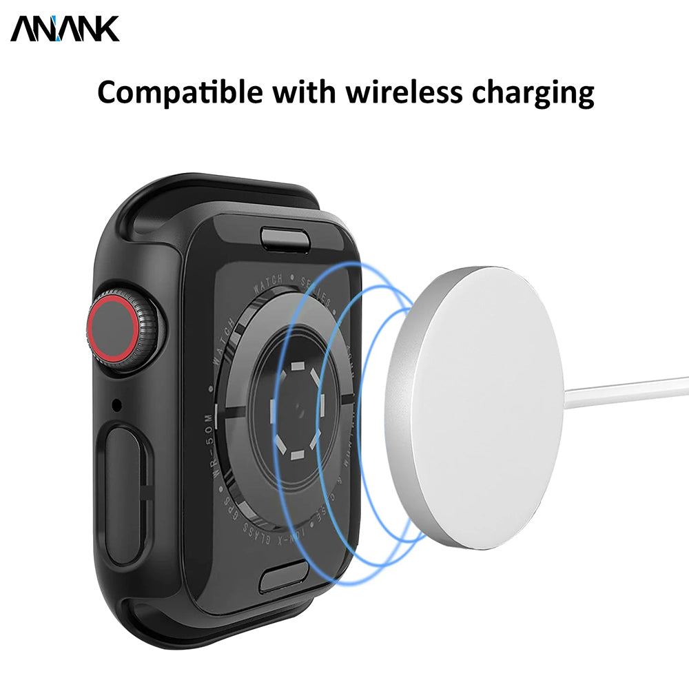 Ovitek Anank Screen Guard za Apple Watch Series 7 45mm, črn